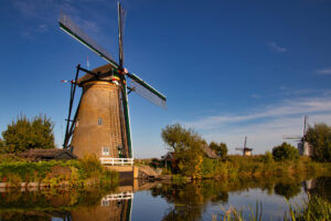 Die Windmühlen von Kinderdijk sind Teil des UNESCO Weltkulturerbes